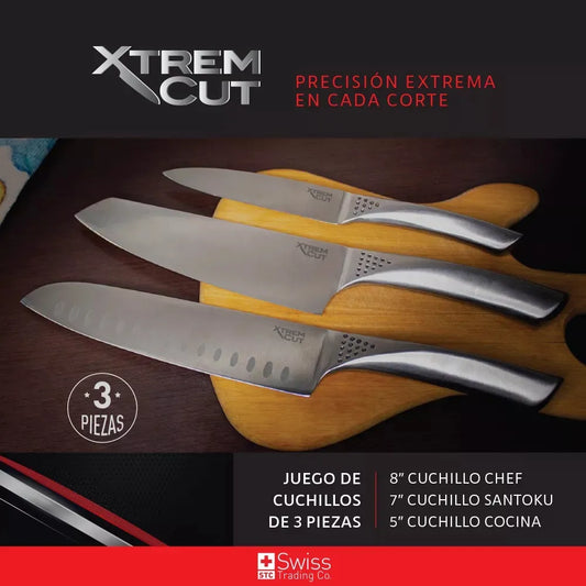 Set de 3 Cuchillos Profesionales Xtrem Cut – Ideales para Asados y para este 18.